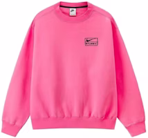 Nike x Stussy FW22 Logo Print Crewneck Fleece Sweatshirt Pink Unisex Asia Edition DO5311-670 Nike x Stussy FW22 Logo Print Crewneck Fleece Sweatshirt Pink Unisex Asia Edition DO5311-670