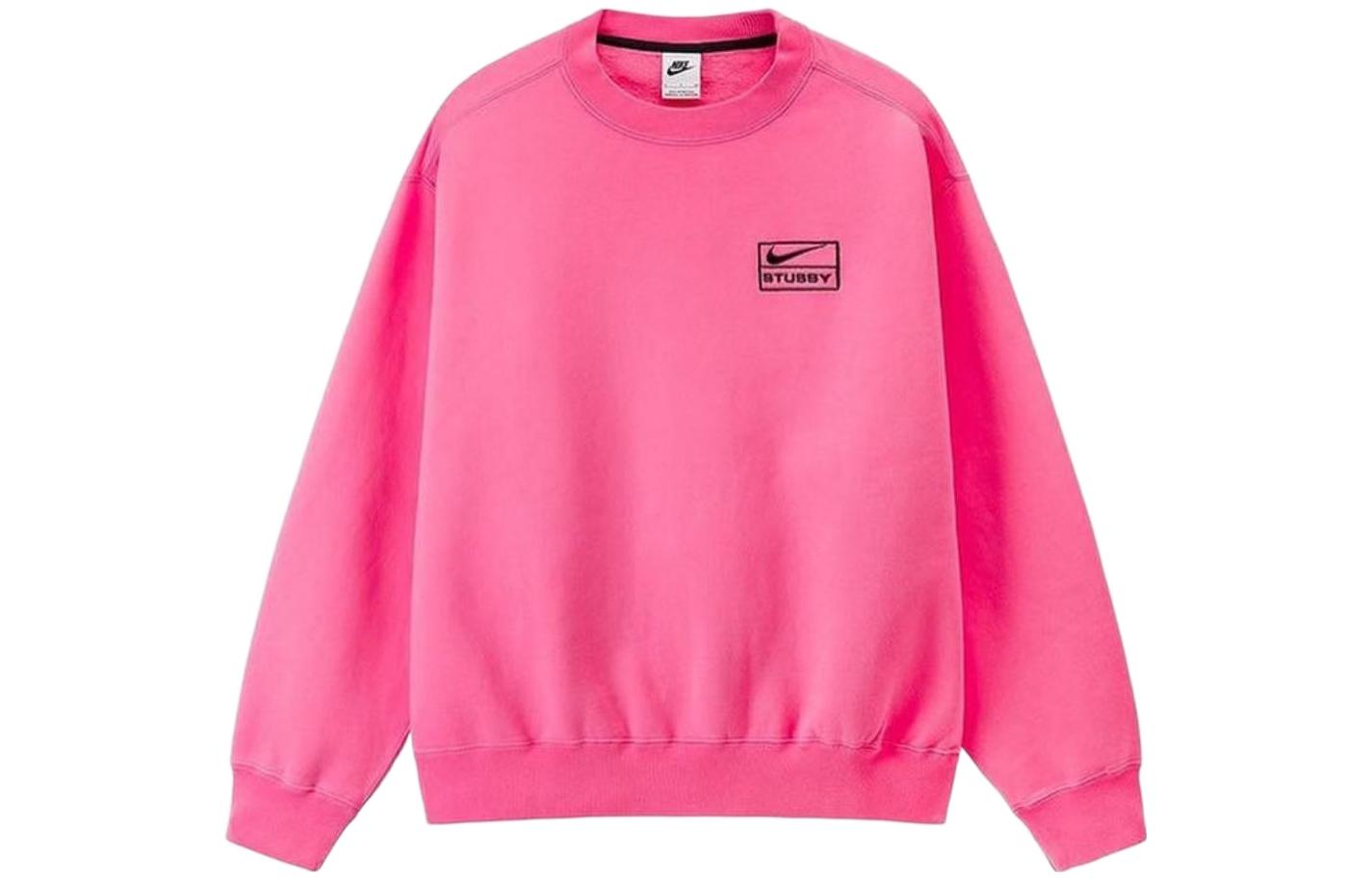 Order Nike x Stussy FW22 Sweatshirt Bercetak Logo Pink Unisex Edisi Asia DO5311-670
