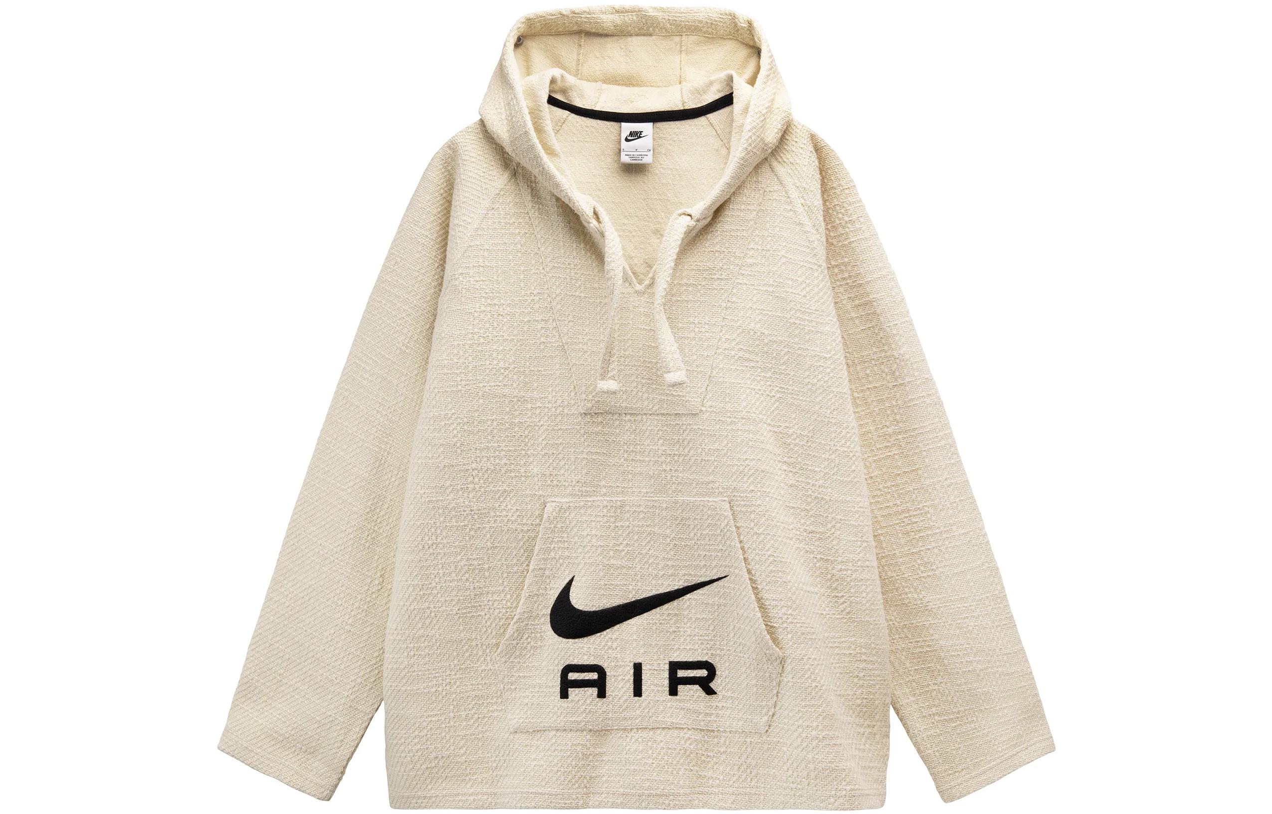 Nike Stussy FW22 NRG Pullover Hoodie Beige Unisex Logo Pocket Long Sleeve Hoodie DO5306-120