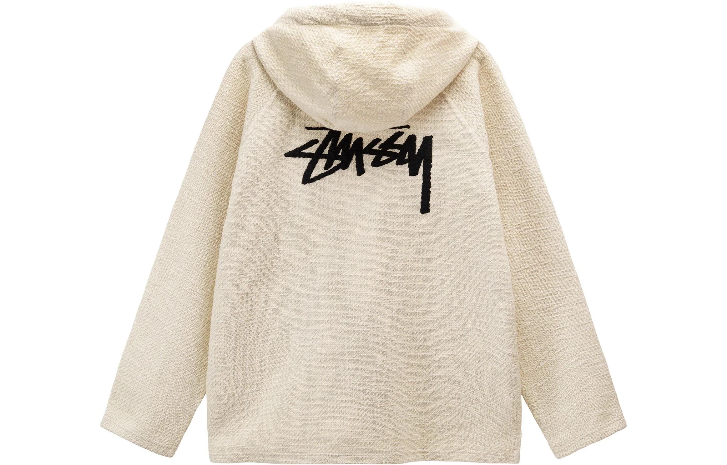 Nike Stussy FW22 NRG Pullover Hoodie Beige Unisex Logo Pocket Long Sleeve Hoodie DO5306-120 圖 3