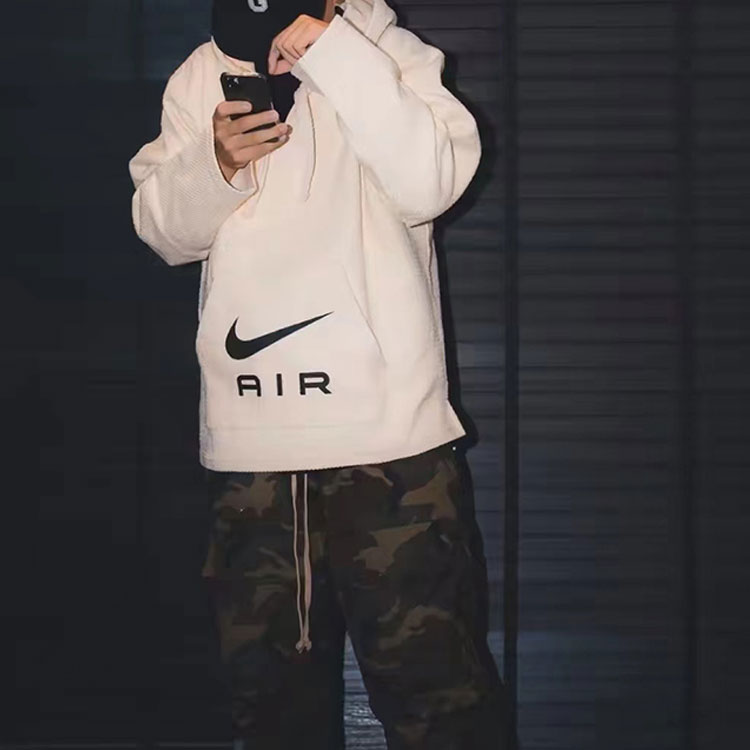 Nike Stussy FW22 NRG Pullover Hoodie Beige Unisex Logo Kangaroo Pocket Casual Wear DO5307-120 圖 4