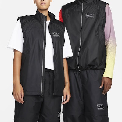 Nike x Stussy FW22 Windbreaker Convertible Vest Jacket Black Unisex Asia Edition. DO5305-010 Sizing Nike x Stussy FW22 Windbreaker Convertible Vest Jacket Black Unisex Asia Edition. DO5305-010
