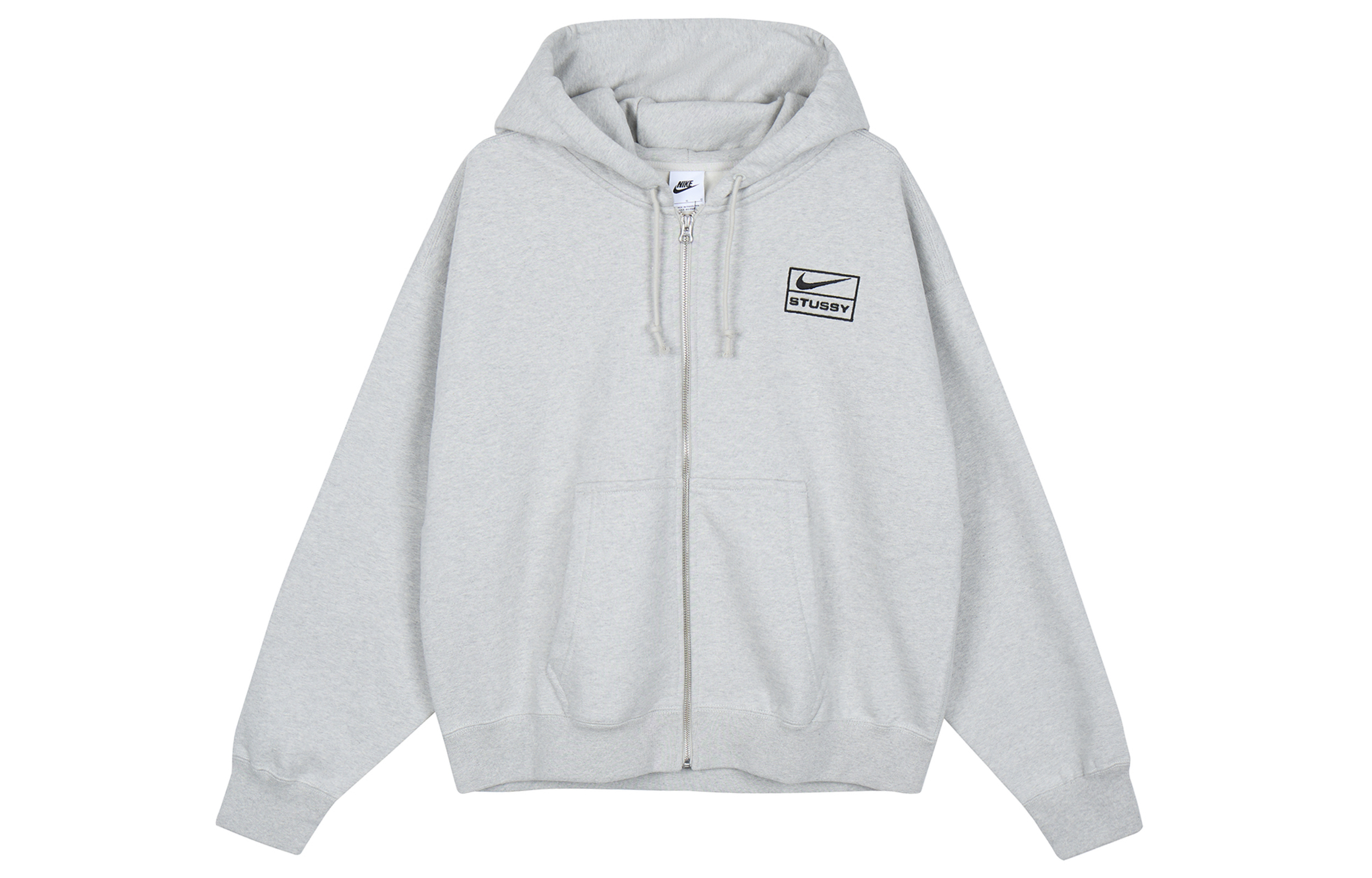 Nike x Stussy FW23 Full-Zip Hoodie Jacket Gray Unisex Asia Edition. FJ9182-050