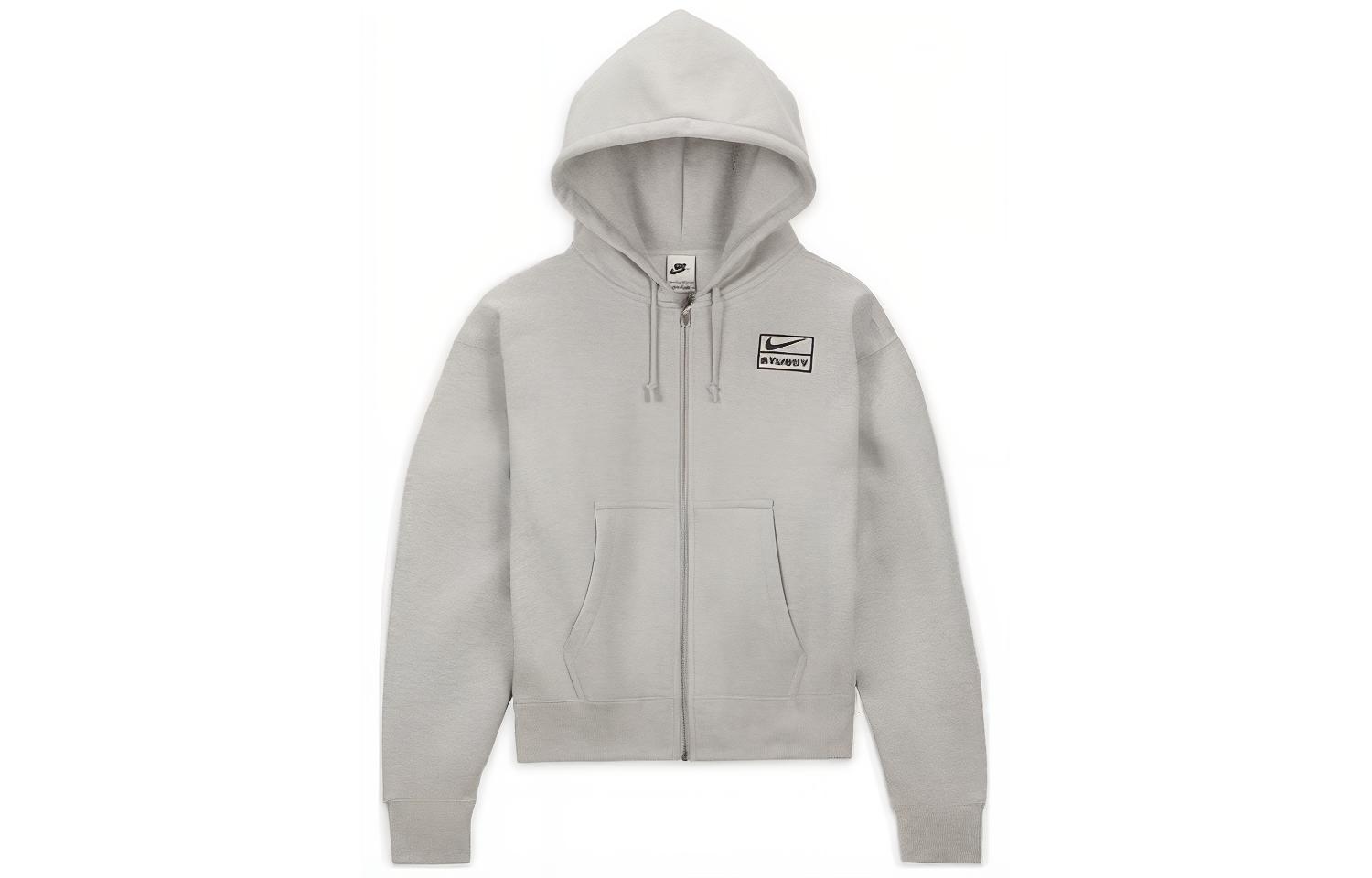 Nike x Stussy FW23 Logo Zip-Up Hoodie Jacket Unisex Grey (US Version). FJ9181-050