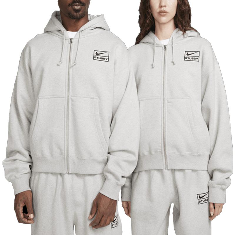 Shop Nike x Stussy FW23 Logo Zip-Up Hoodie Jaket Unisex Abu-abu (Versi AS). FJ9181-050