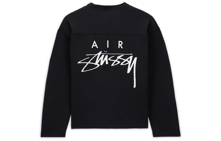 Nike x Stussy FW23 Mesh Logo Long Sleeve T-Shirt Black Unisex Retro Style. FJ9165-010
