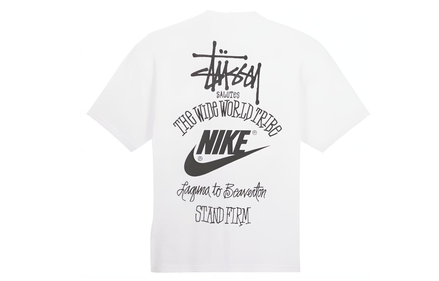 Nike x Stussy Logo Print Retro Crewneck T-Shirt White -  Style. DV1774-100