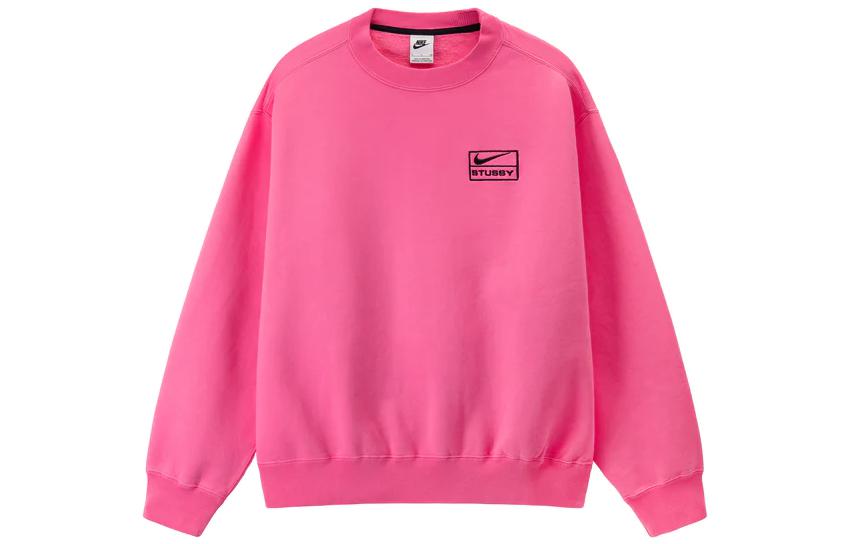 Nike x Stussy Pink Logo Crewneck Sweatshirt Unisex US Edition D05310-670