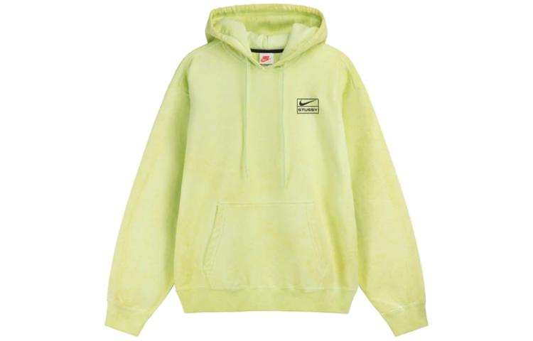 Nike x Stussy SS22 Green Logo Embroidered Pullover Sweatshirt Unisex Casual Wear DM1021-702