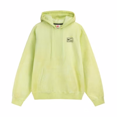 Nike Stussy SS22 Green Logo Embroidered Pullover Sweatshirt Unisex Casual Wear DM1021-702
