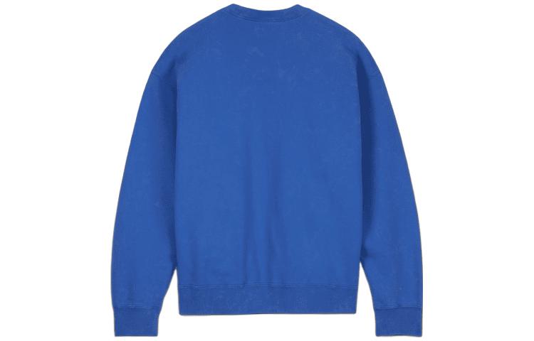 Lookbook 나이키 x 스투시 SS23 블루 로고 프린트 플리스 스웻셔츠 유니섹스 커플용 DR4024-480