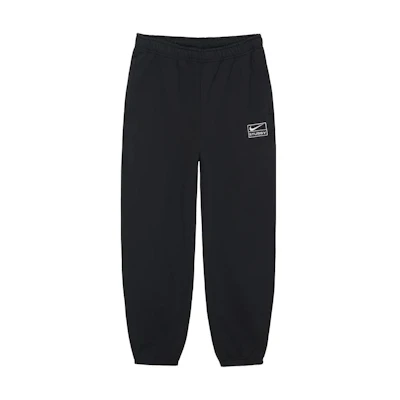 Nike Stussy SS23 Collab Logo Joggers Unisex Black Fleece Sweatpants Asia Edition DO5297-010