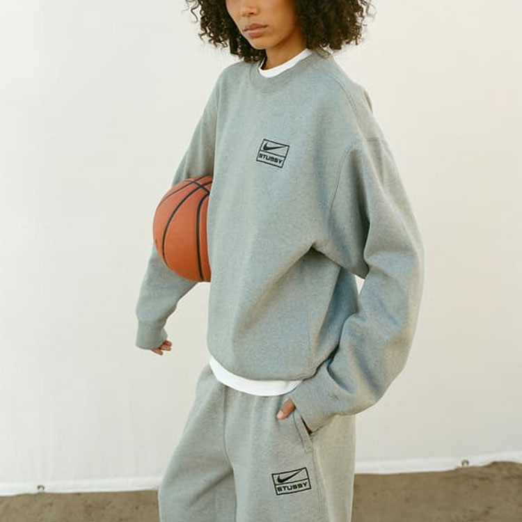 Details for Nike x Stussy SS23 灰色復古徽標中性圓領運動衫. DO9337-063