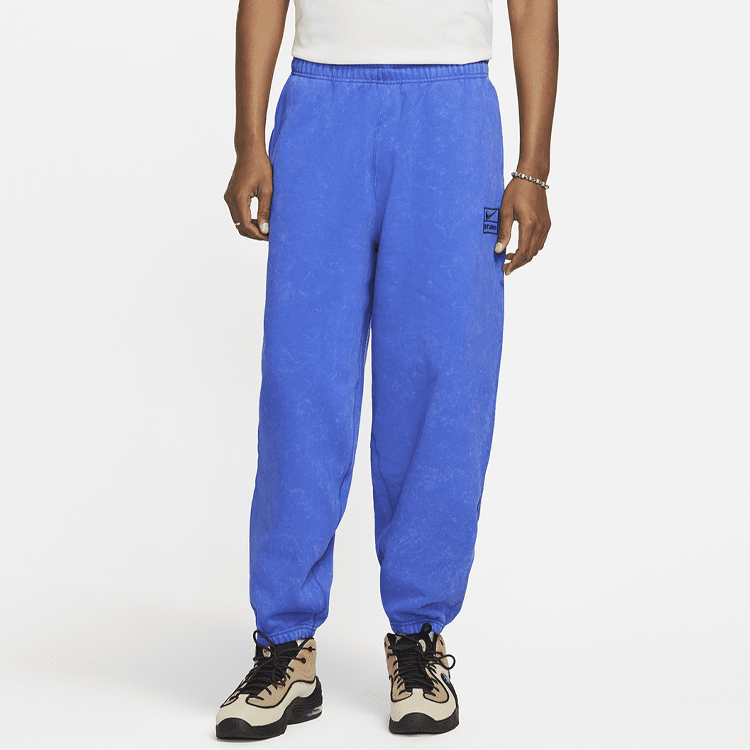 Shop Nike x Stussy SS23 Logo Printed Fleece Sweatpants Unisex Blue (US Edition). DR4025-480