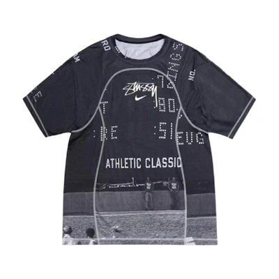 Nike Stussy UV Protection Loose Fit Letter Print T-Shirt Black Unisex. FZ5759-010