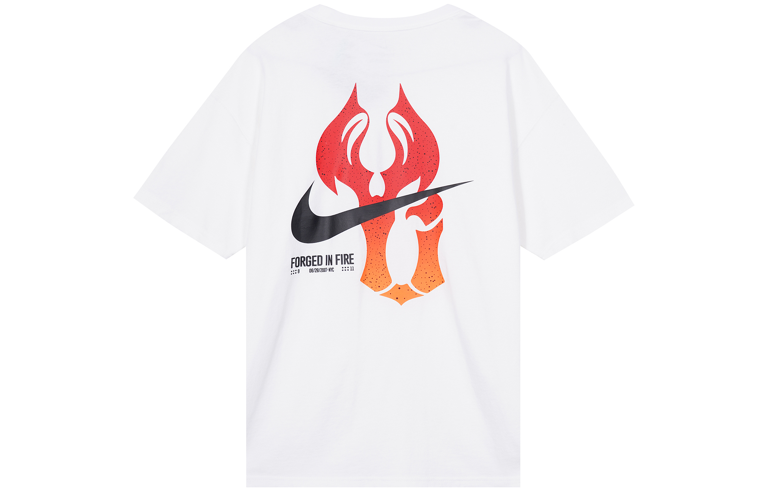 Nike x Yi Jianlian Logo Flame Print Retro Sports Tee White T-Shirt FN7272-100