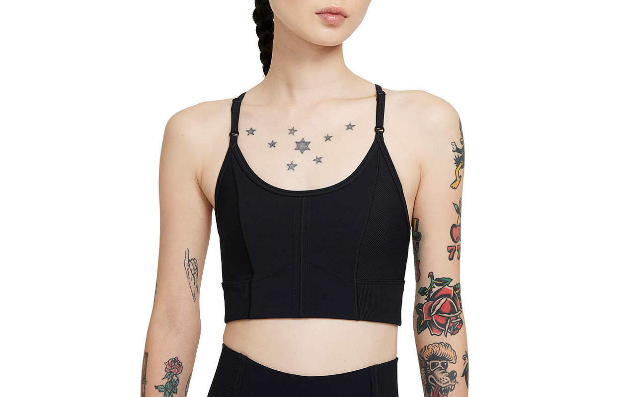 Nike Yoga Dri-FIT Indy Low Support Running Yoga Tank Top Black DD1184-010