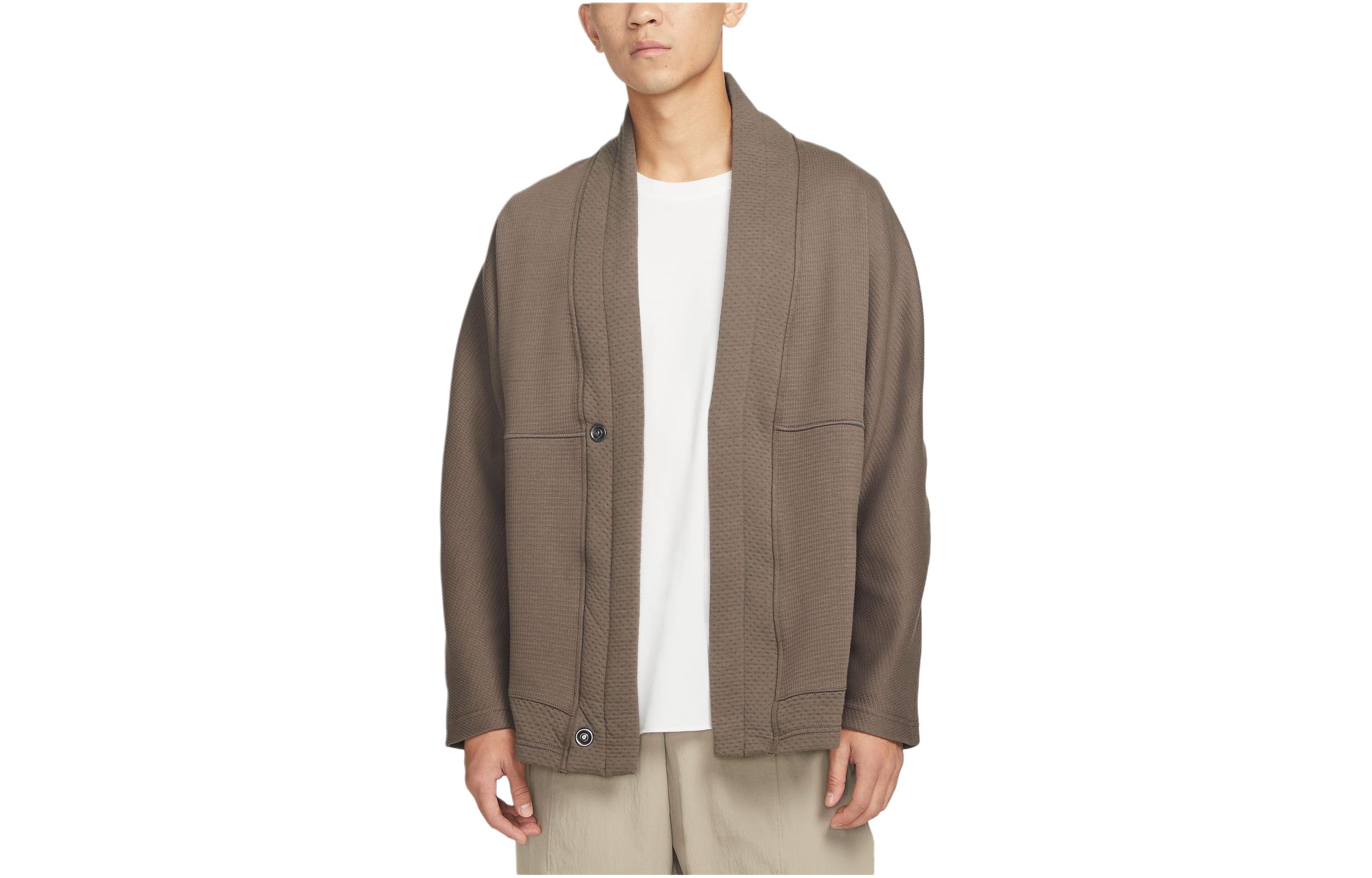 Nike Yoga Loose Fit Snap Button Jacket Mineral Gray/Black  DQ6694-004