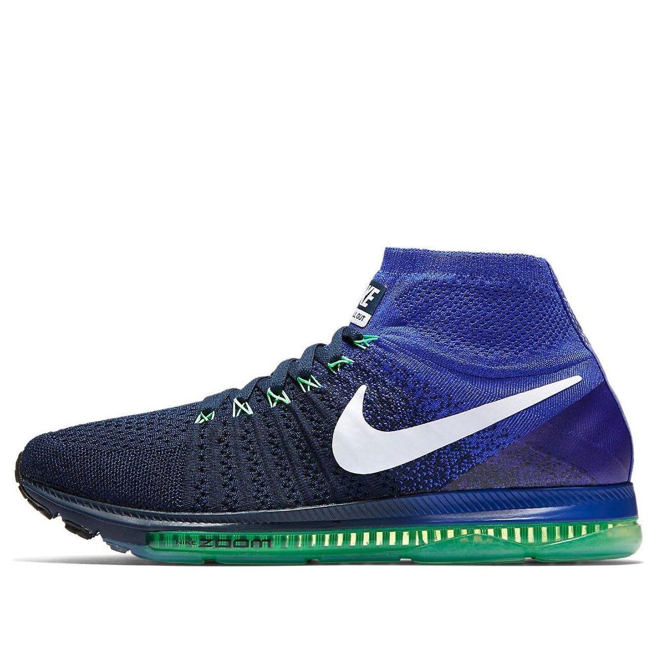 Nike Zoom All Out Flyknit 'College Navy Electro Green' 844134-404