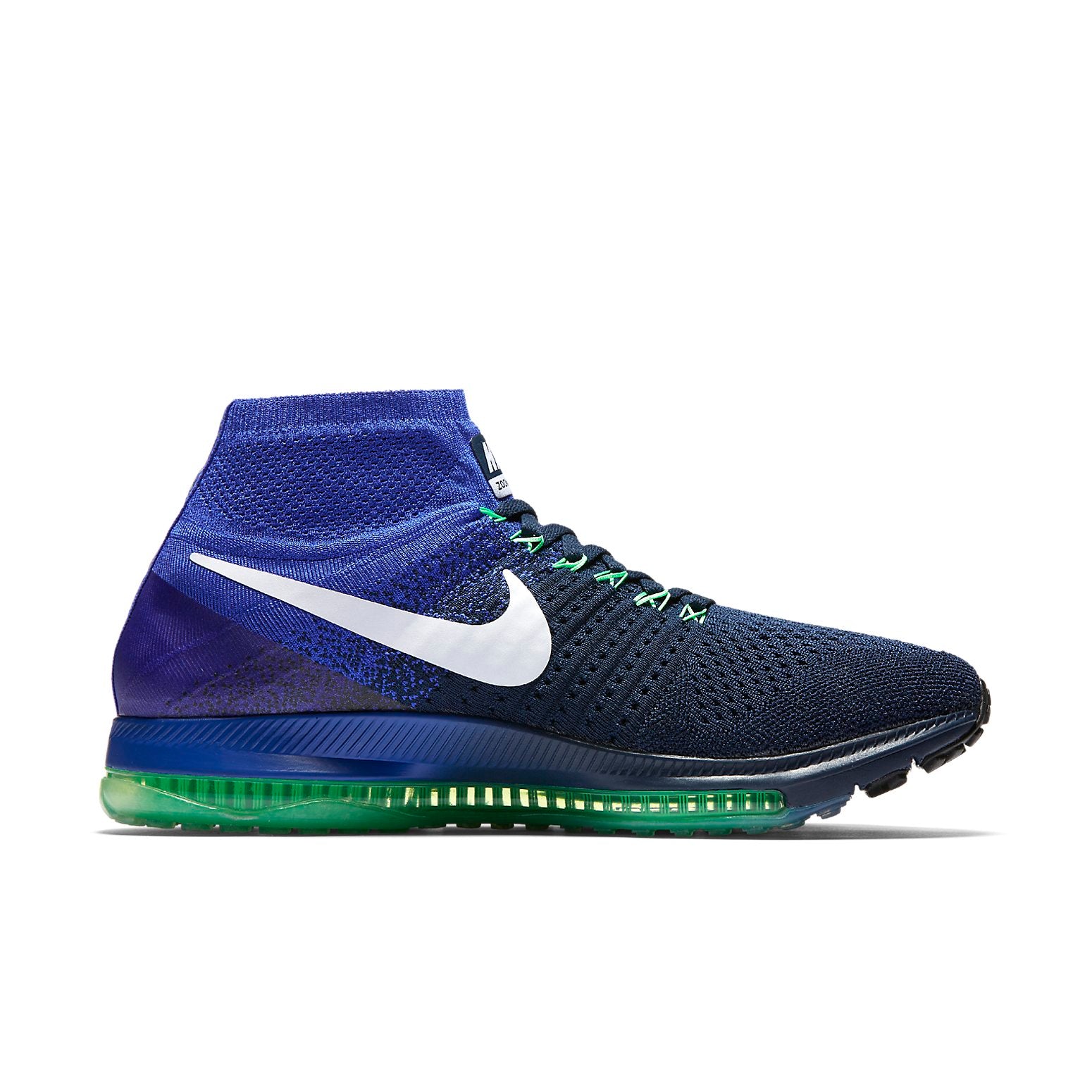 Order 耐克Zoom All Out Flyknit‘学院海军蓝电绿’ 844134-404