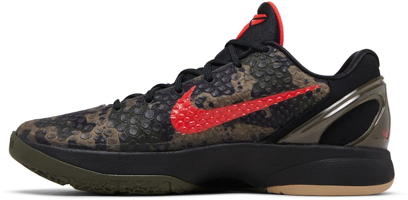 耐吉 Zoom Kobe 6 Protro “意大利迷彩“ 防滑耐磨 低幫 籃球鞋 男款 黑紅 Shop 耐吉 Zoom Kobe 6 Protro “意大利迷彩“ 防滑耐磨 低幫 籃球鞋 男款 黑紅