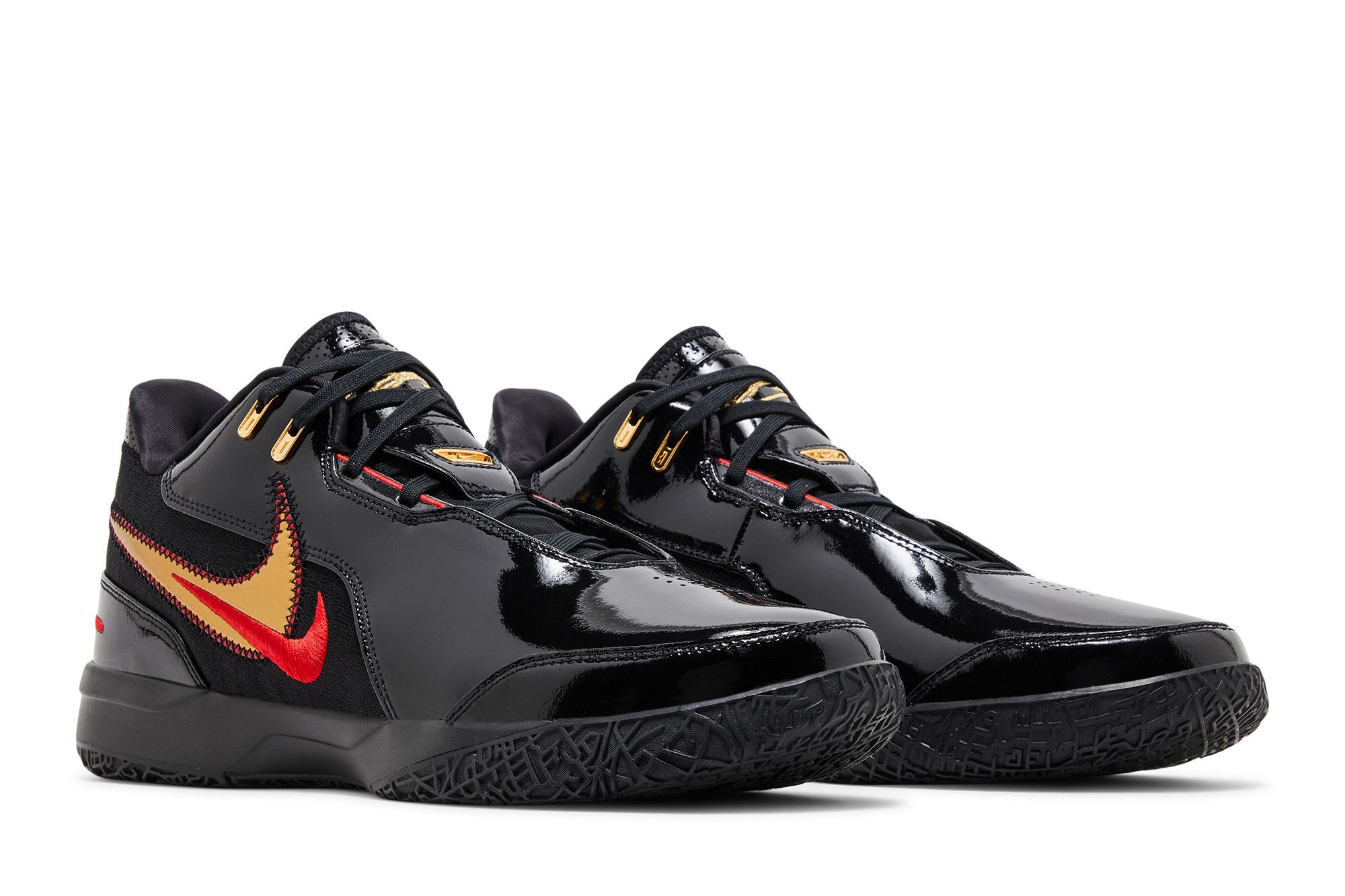 Cheap Nike Zoom LeBron NXXT Gen AMPD ''Schwarz Metallisch Gold Rot'' FJ1566-001/FJ1567-001