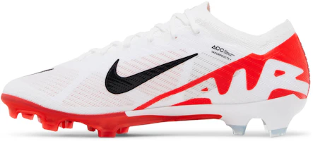 Lookbook Nike Mercurial Vapor 15 Elite 結實地面 防滑抗磨擦緩震 足球鞋 男女款 白紅