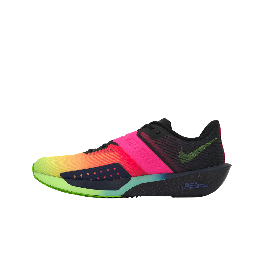 Lookbook 耐克Zoom Rival Fly 4 深蓝幽灵绿粉跑鞋 IO9565-400