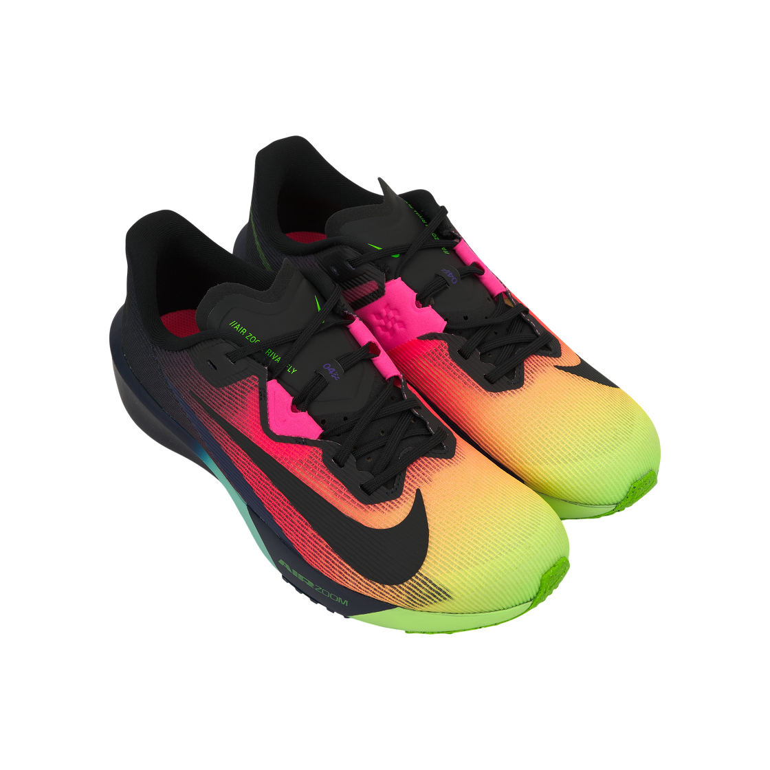 Shop 耐克Zoom Rival Fly 4 深蓝幽灵绿粉跑鞋 IO9565-400