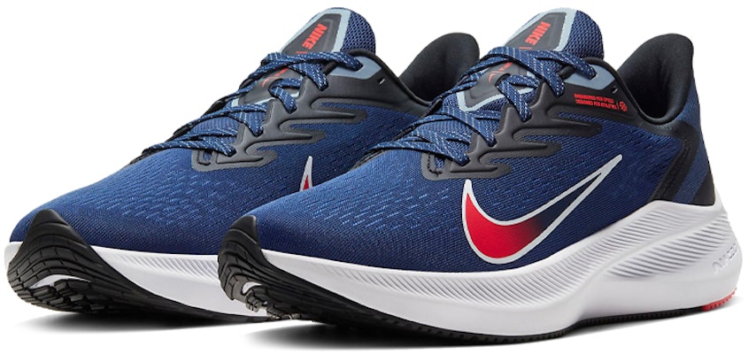 Nike Zoom Winflo 7 'Midnight Navy Crimson' - Biru Navy Merah CJ0291-400 Lookbook Nike Zoom Winflo 7 'Midnight Navy Crimson' - Biru Navy Merah CJ0291-400