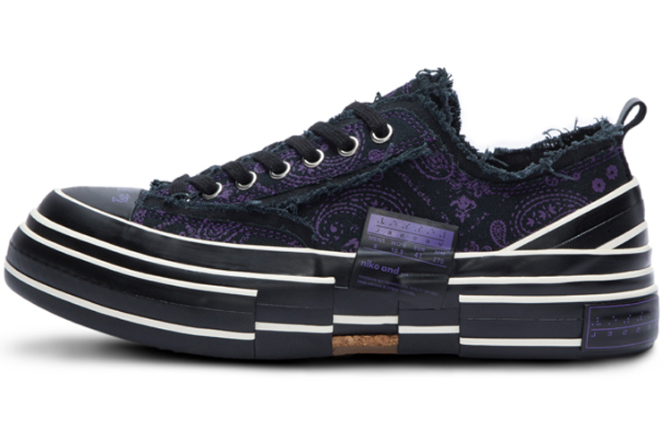 xVESSEL niko and... x Low Top Board Shoes Unisex 'Purple' 'Cashew Flower' F20X011P