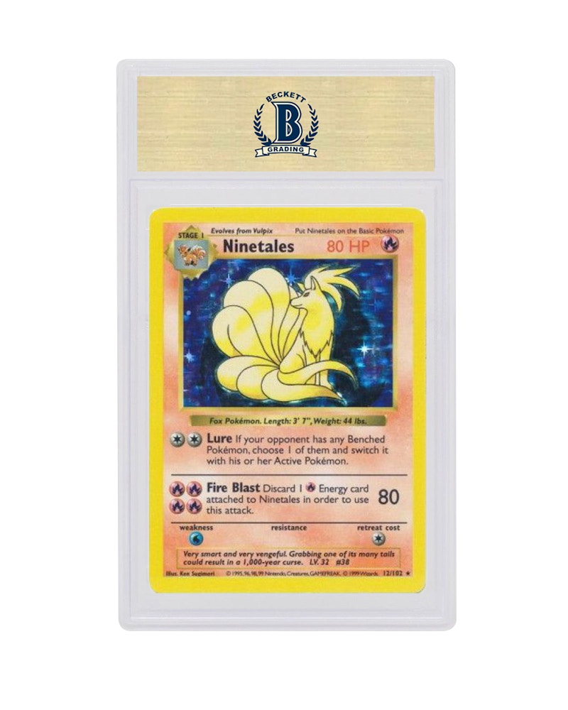 Order 1999年精靈寶可夢卡片遊戲 基本系列 無陰影 九尾閃卡 #12/102