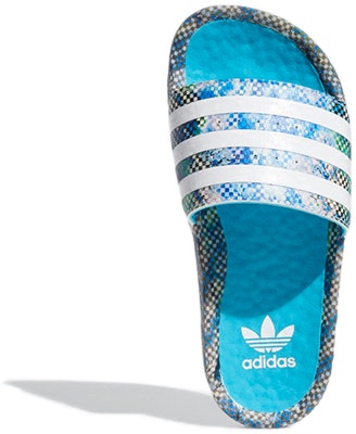 Ninja x adidas Adilette Boost Slide 'Time In - Signal Cyan' GZ3764 Details for Ninja x adidas Adilette Boost Slide 'Time In - Signal Cyan' GZ3764