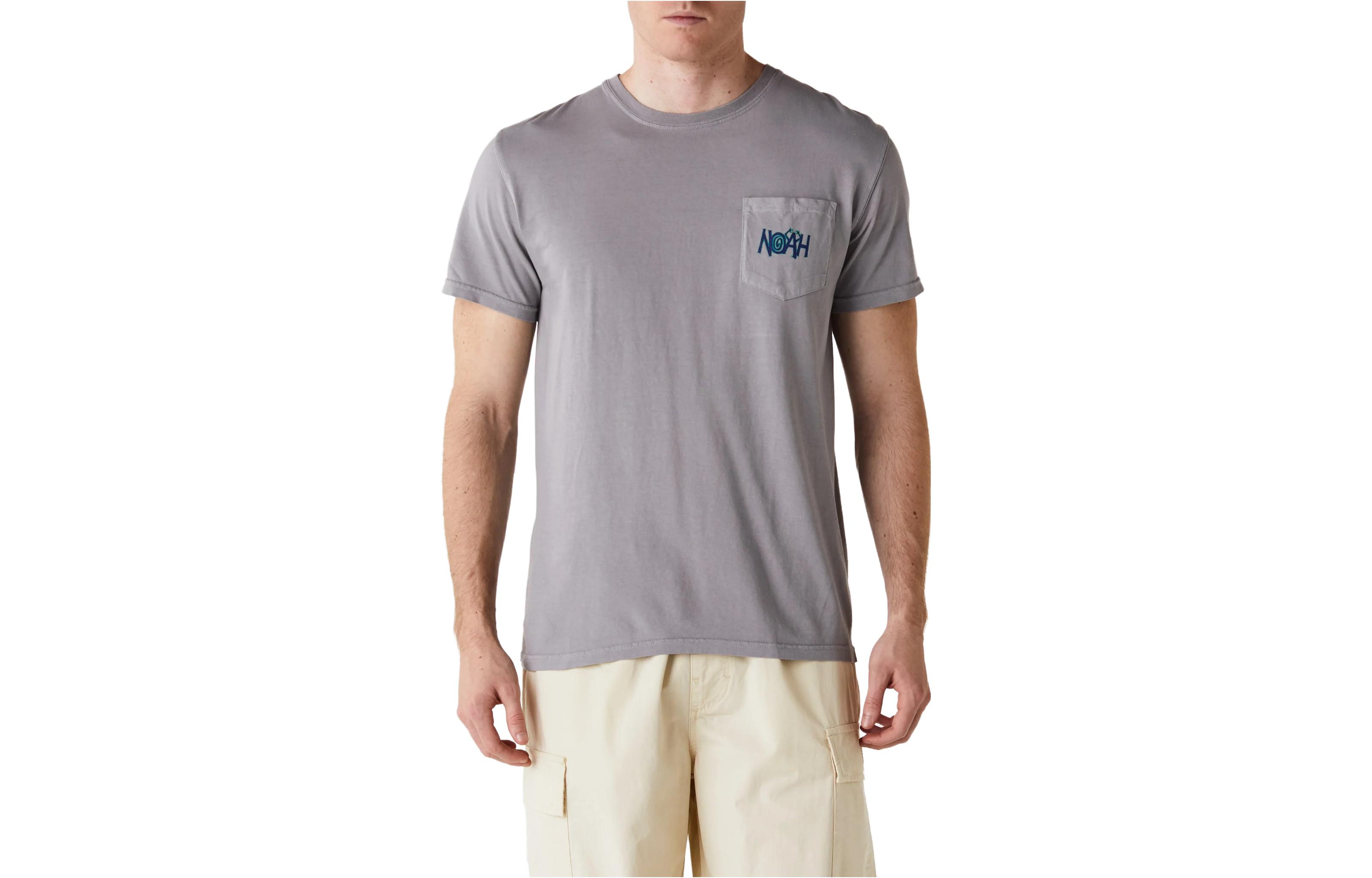 NOAH  Gray Embroidered Logo Short-Sleeve Crewneck T-Shirt PT027FW23DGY