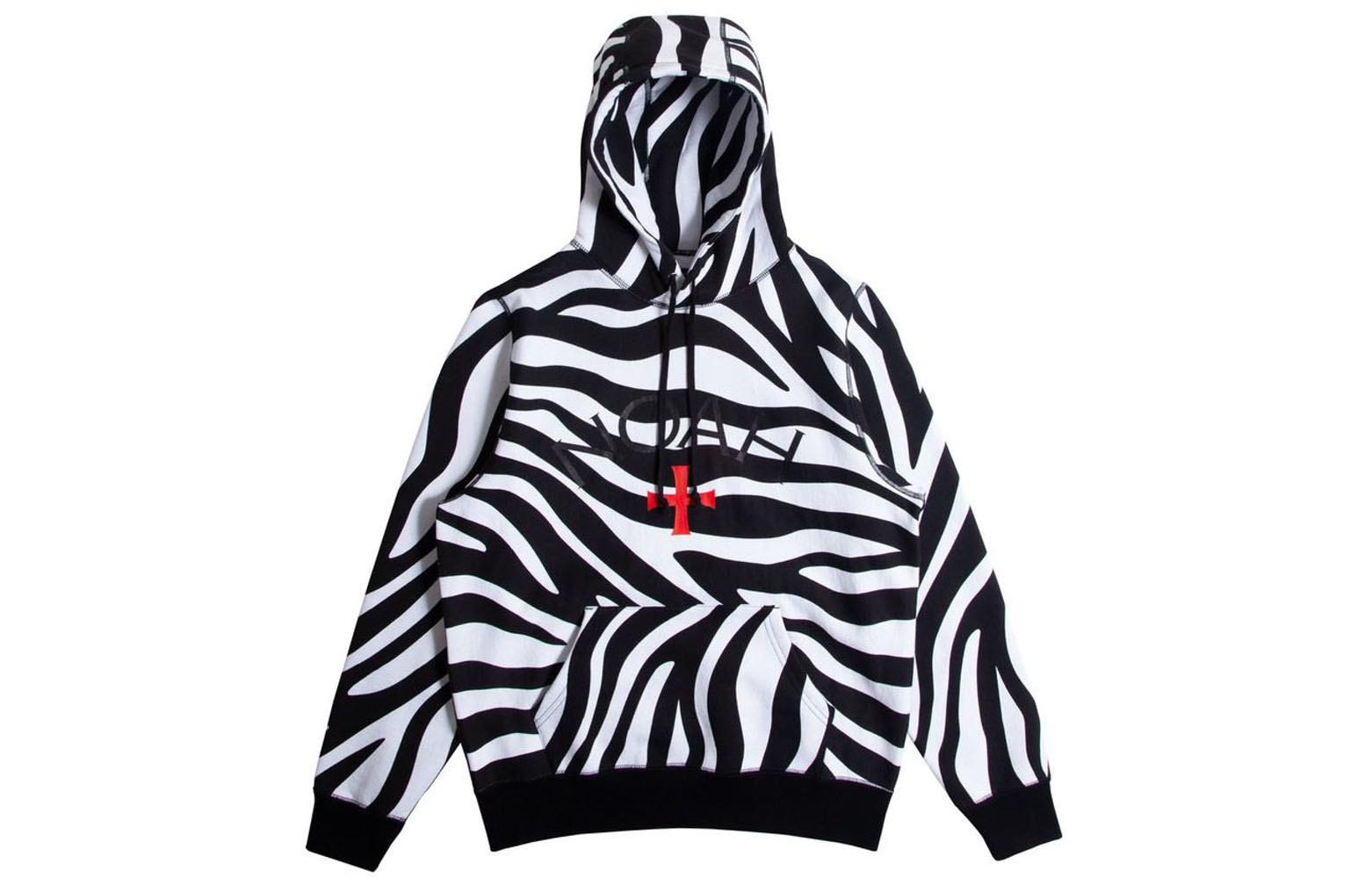 NOAH B.A.D. Core Logo Hoodie Zebra Pattern Unisex Black/White NOAH-SS18-010