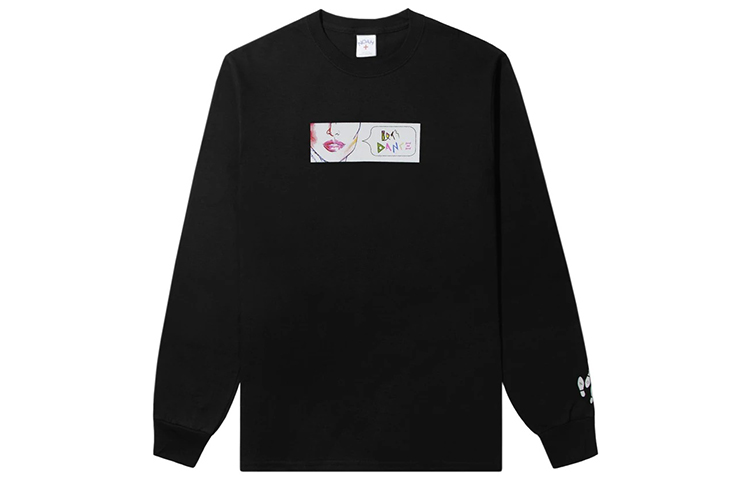 NOAH Black Unisex Long Sleeve T-Shirt with Chest Print Crewneck T26FW20-BLACK