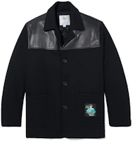 NOAH Colorblock Printed Button-Up Jacket Unisex BLACK OW068FW23BLK NOAH Colorblock Printed Button-Up Jacket Unisex BLACK OW068FW23BLK