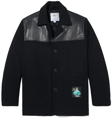 NOAH 拼色印花按扣外套 中性款 黑色 OW068FW23BLK Buy NOAH 拼色印花按扣外套 中性款 黑色 OW068FW23BLK