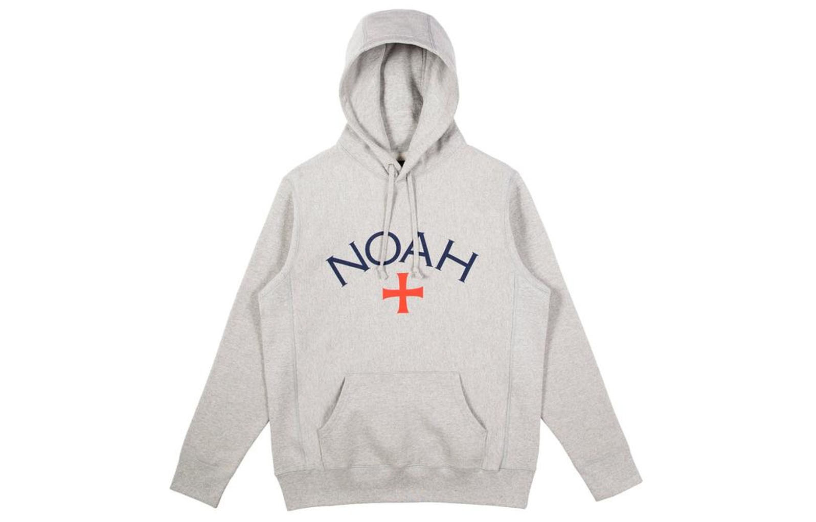 NOAH Core Logo Hoodie Heather Grey Pullover Unisex Sweatshirt Light Grey. NOAH-SS18-011