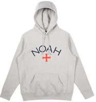 NOAH Core Logo Hoodie Heather Grey Pullover Unisex Sweatshirt Light Grey. NOAH-SS18-011 NOAH Core Logo Hoodie Heather Grey Pullover Unisex Sweatshirt Light Grey. NOAH-SS18-011