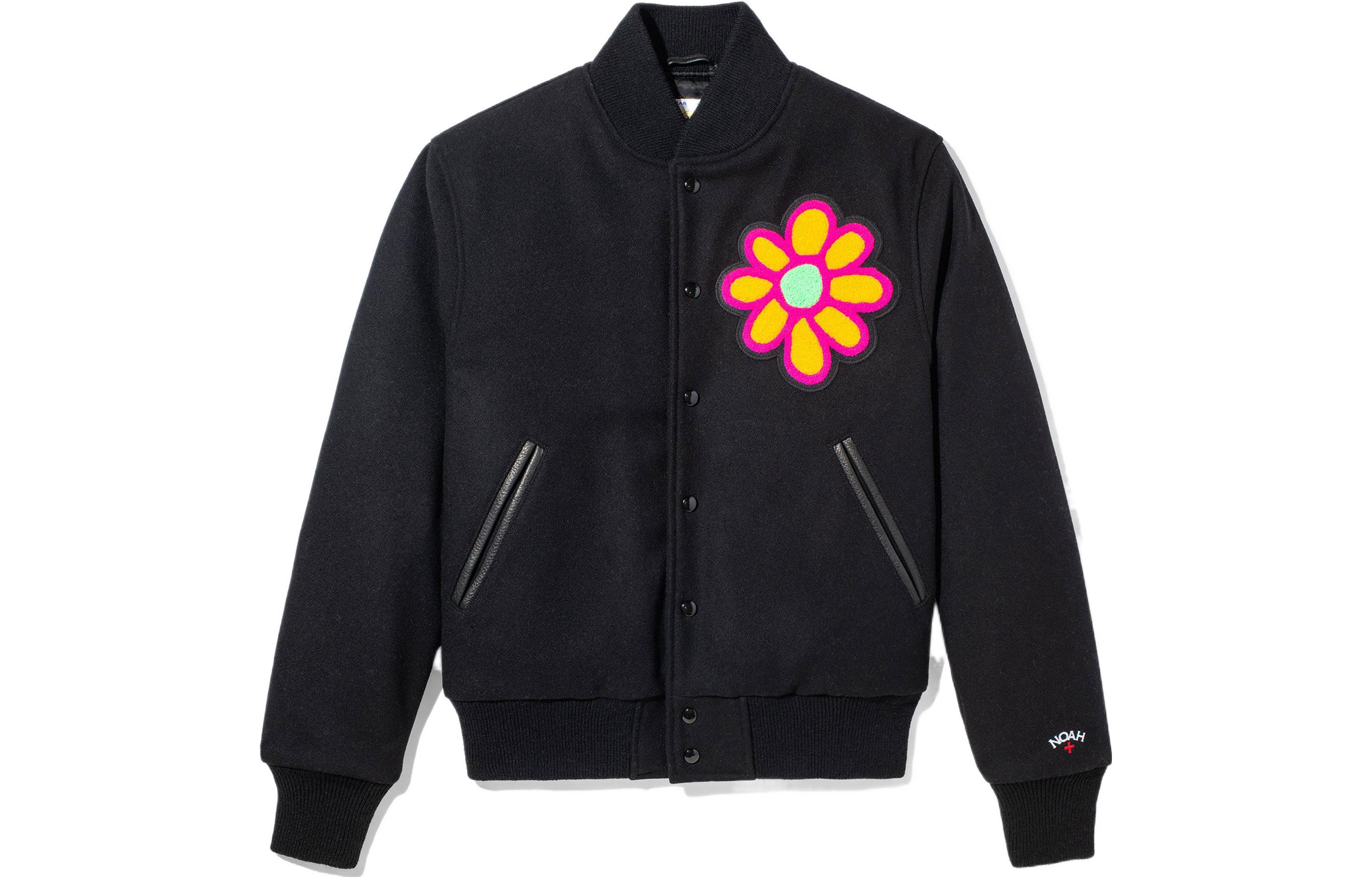 NOAH FW22 Printed Casual Long Sleeve Jacket for Men Black FW22OW028