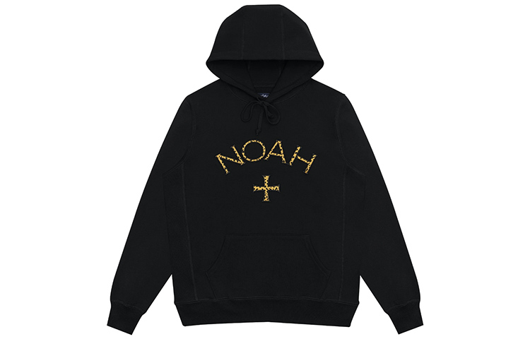 NOAH Leopard Logo Pullover Sweatshirt Unisex Black CHEETAHCORE1-BLACK