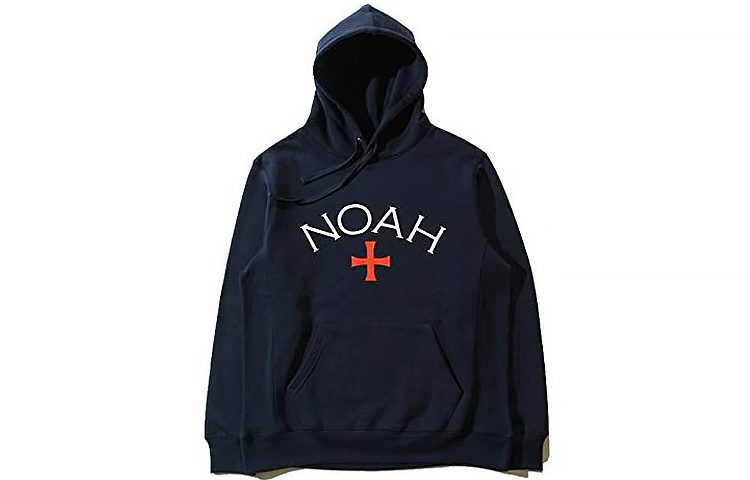 NOAH Logo Hoodie Navy Blue Winter Edition Fleece Pullover. SS1FW18NVY