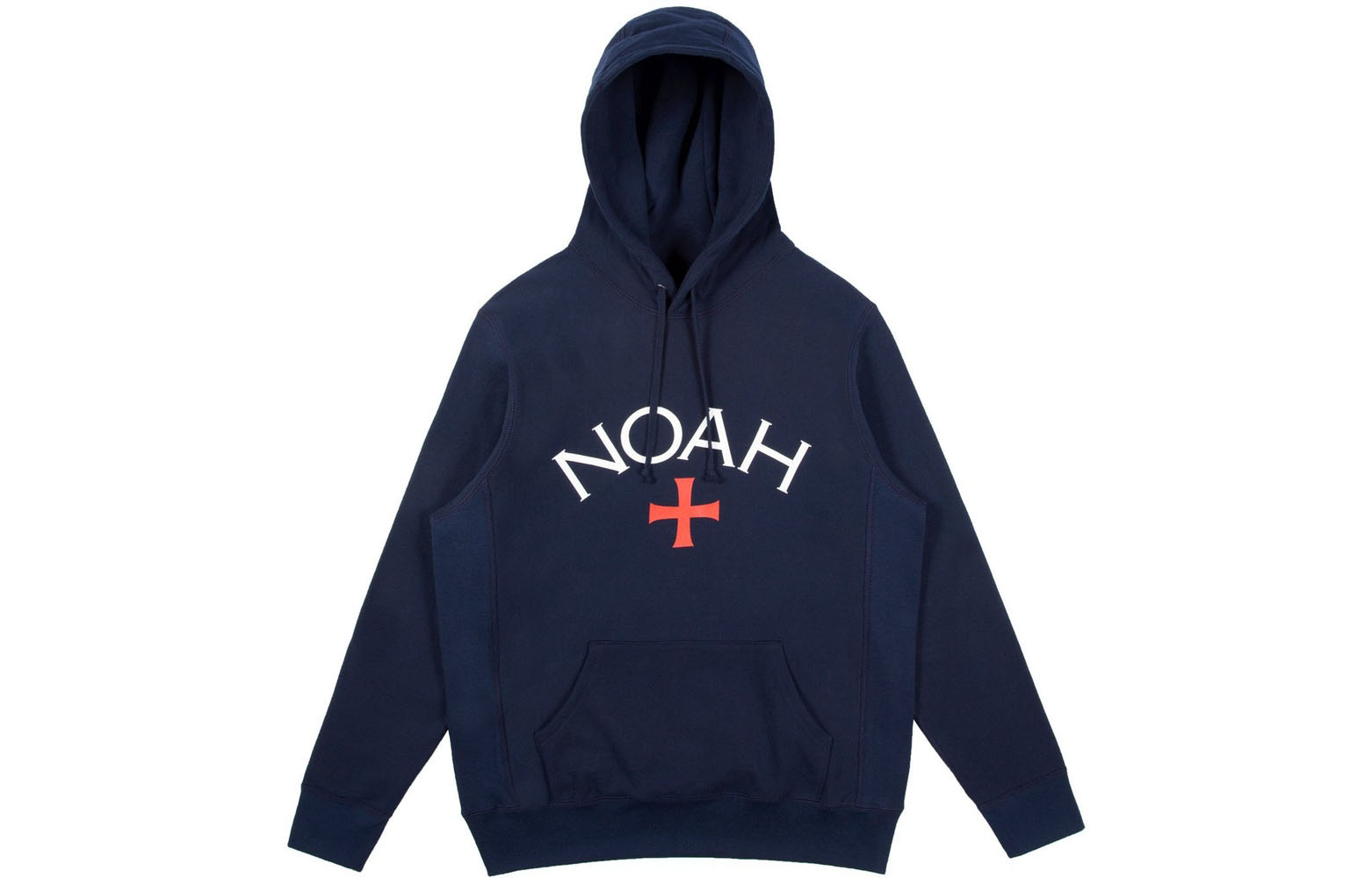 NOAH Logo Print Cotton Hoodie Navy Unisex Couple Matching Pullover NOAH-SS18-016