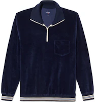 NOAH Navy Quarter-Zip Velvet Pullover Sweatshirt KN123FW23NVY NOAH Navy Quarter-Zip Velvet Pullover Sweatshirt KN123FW23NVY