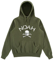 NOAH NYC Jolly Roger Hoodie Olive Heather Cross Skull Unisex Olive Green. SS2FW19OLH NOAH NYC Jolly Roger Hoodie Olive Heather Cross Skull Unisex Olive Green. SS2FW19OLH