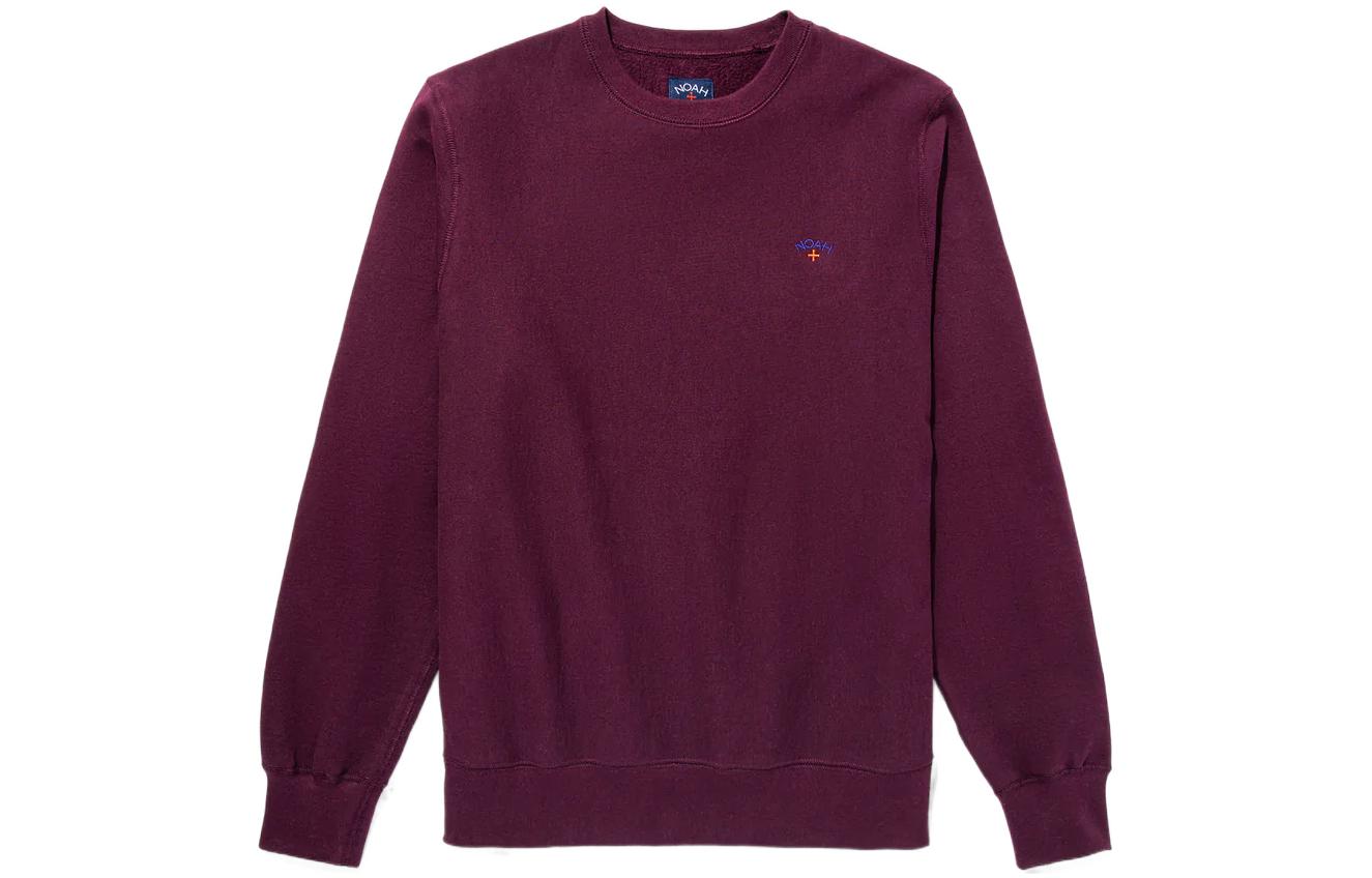 NOAH Plain Logo Embroidered Pullover Crewneck Sweatshirt Men’s Dark Red NO70