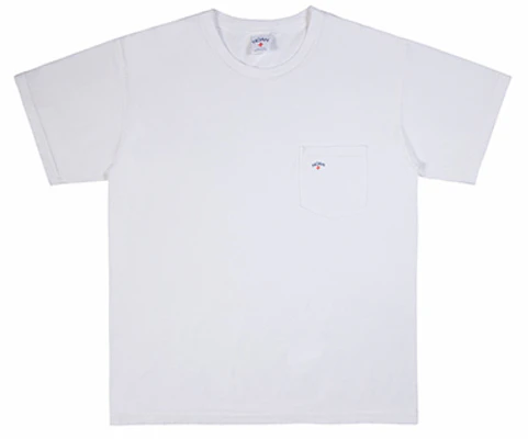 NOAH Pocket Tee Cross Logo Washed Unisex White Short Sleeve T-Shirt NOAH-SS19-008 Buy NOAH Pocket Tee Cross Logo Washed Unisex White Short Sleeve T-Shirt NOAH-SS19-008
