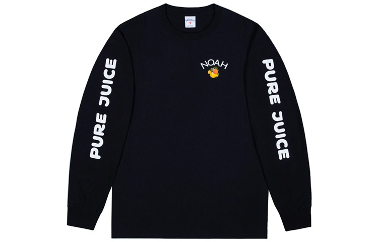 NOAH Pure Juice Long Sleeve Tee Black Unisex. T14SS20BLK