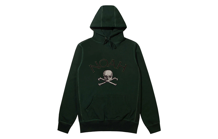 NOAH Relaxed Fit Skull Hoodie Unisex Green. SS17FW20--GREEN